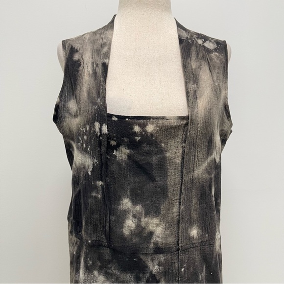 Electric Feathers Sleeveless Black Raw Tie Dye Tunic Size Small - Picture 3 of 14